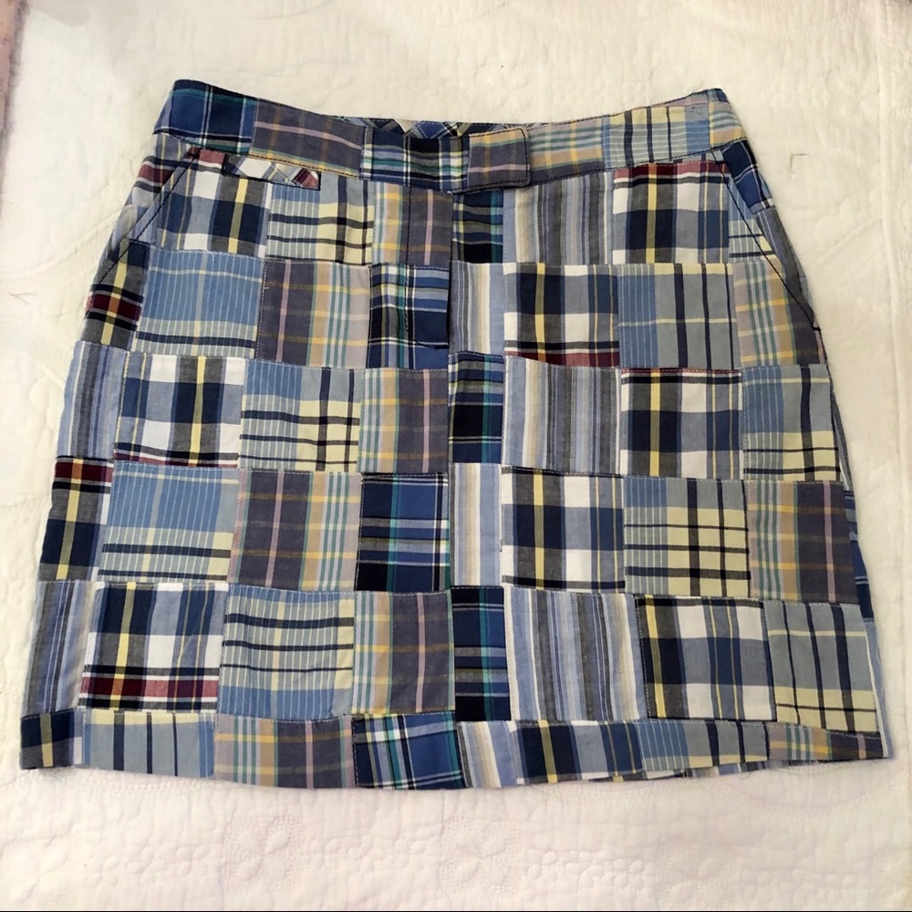 NWOT Larry Levine Plaid Patchwork Golf Skirt